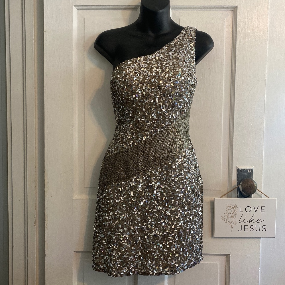 Sequin/Beaded Short Formal Dress